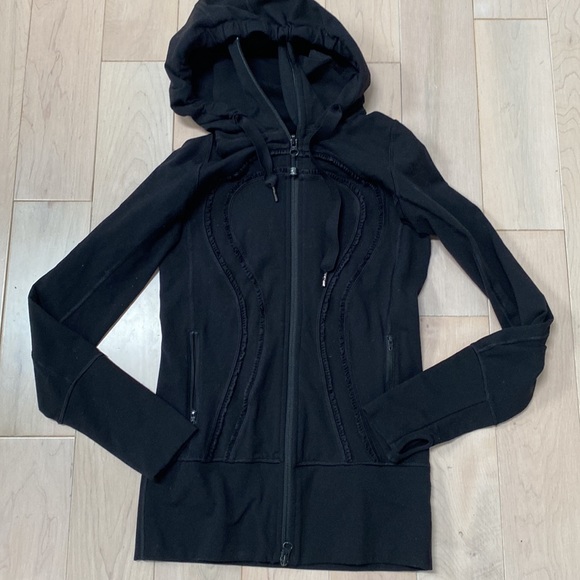 Lululemon soft stretch define hooded ruffle trim jacket 2 - Picture 6 of 13